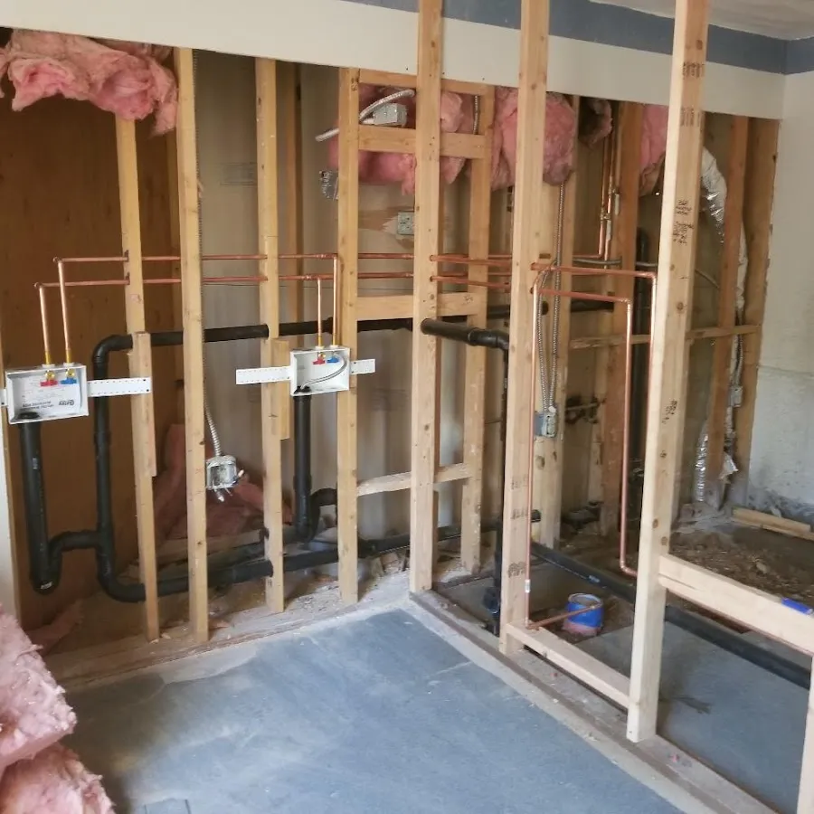 Copper pipe rough-in and plumbing installation in Burleson